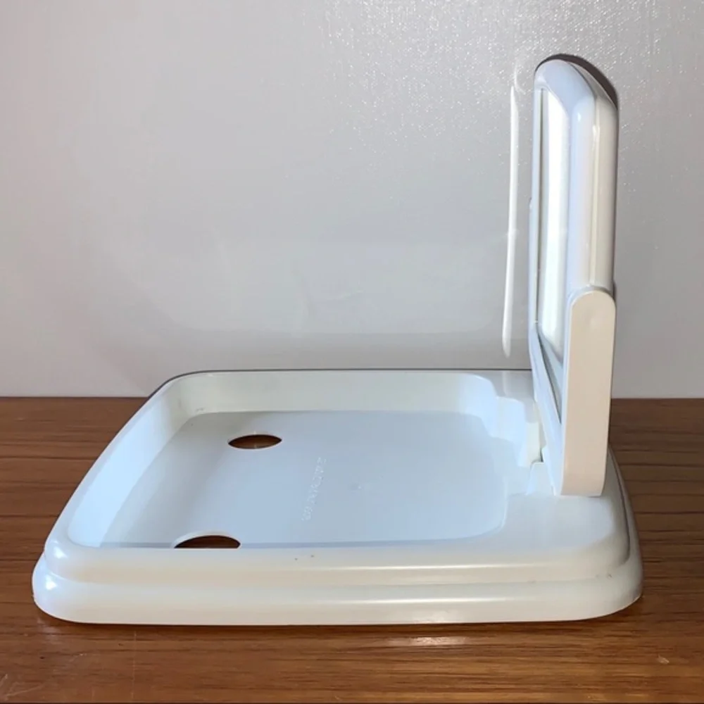 Mary Kay white tray/stand and compact mirror.